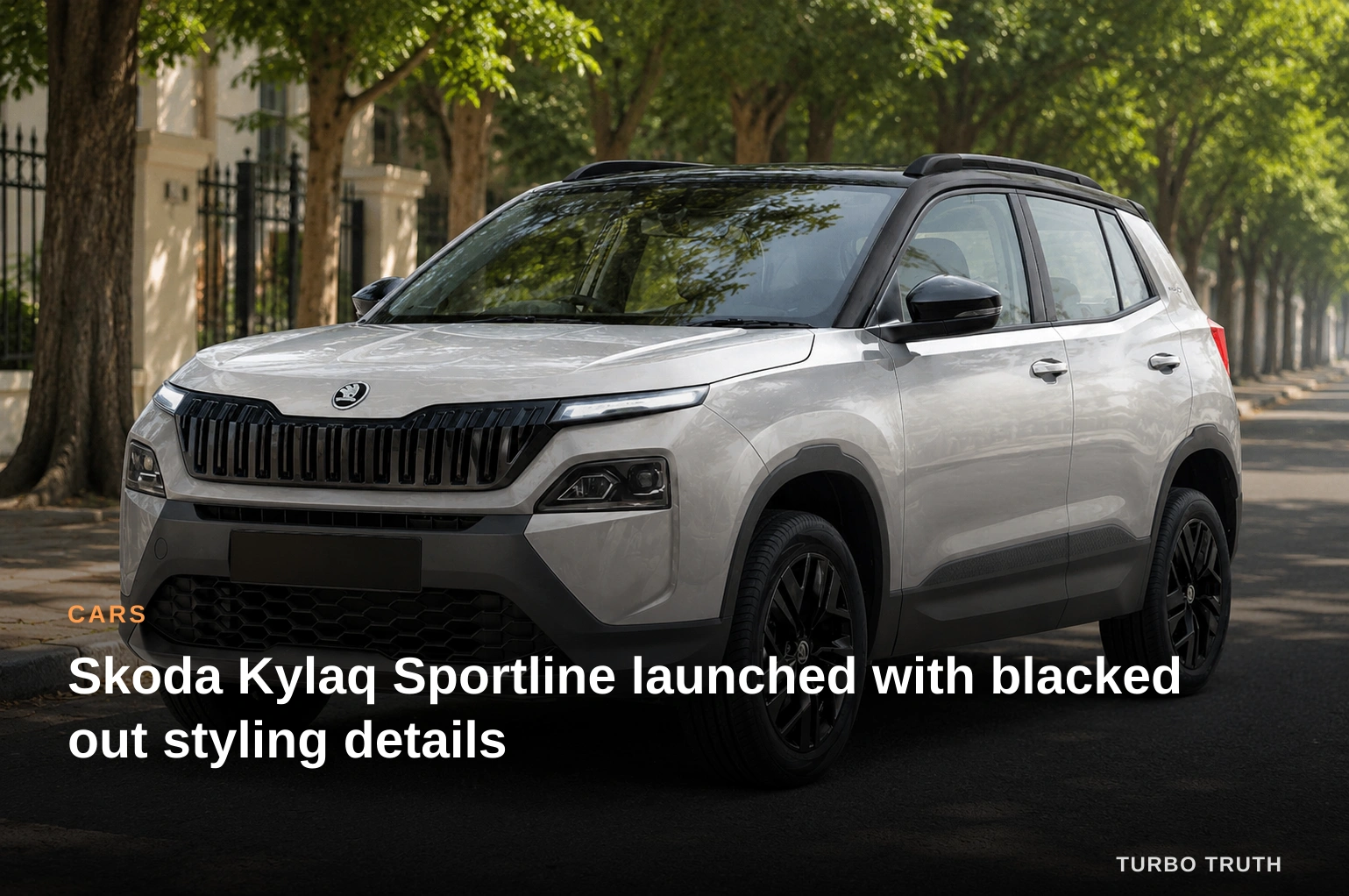 Skoda Kylaq Sportline launched with blacked out styling details