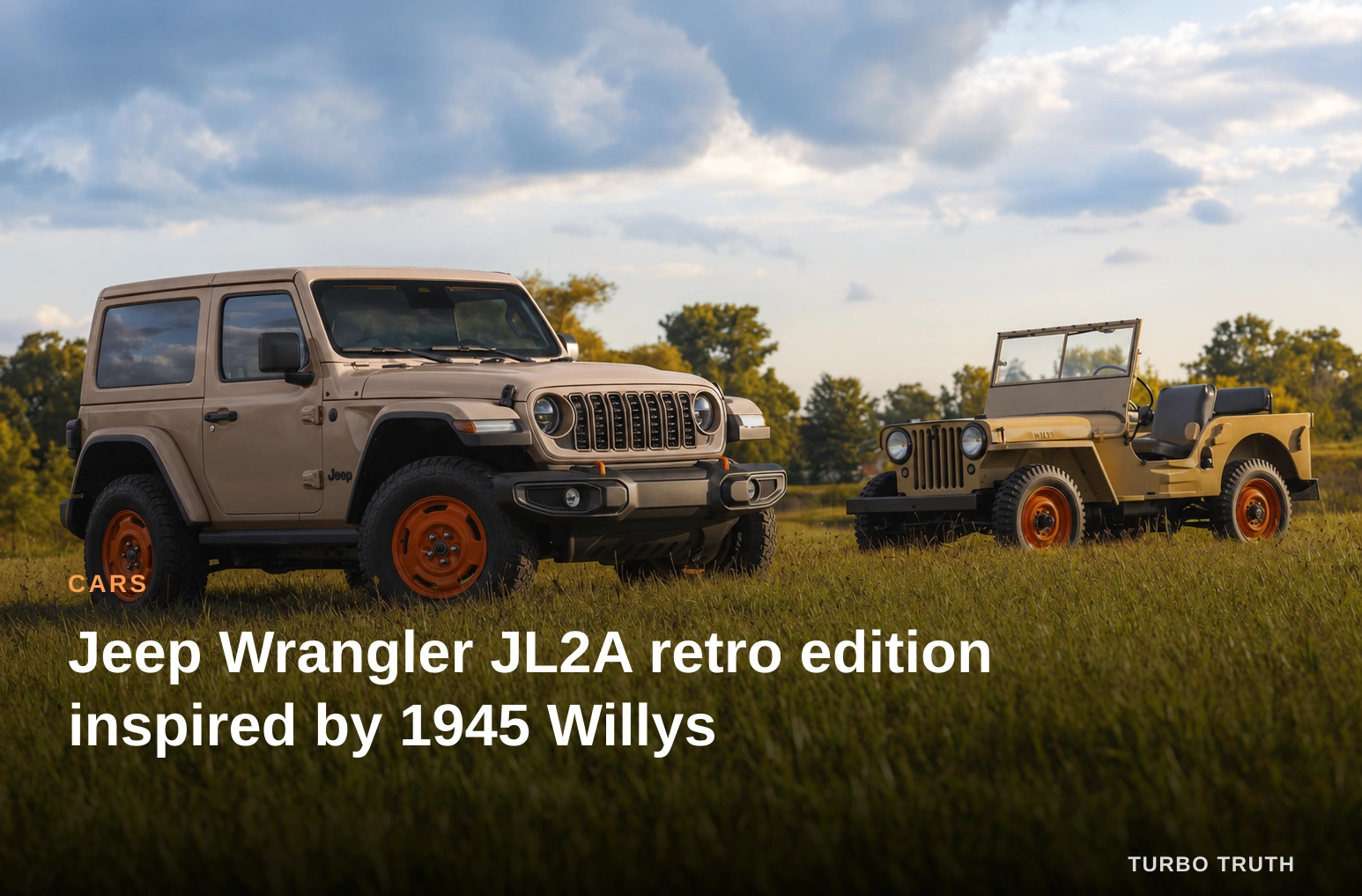 Jeep Wrangler JL2A retro edition inspired by 1945 Willys