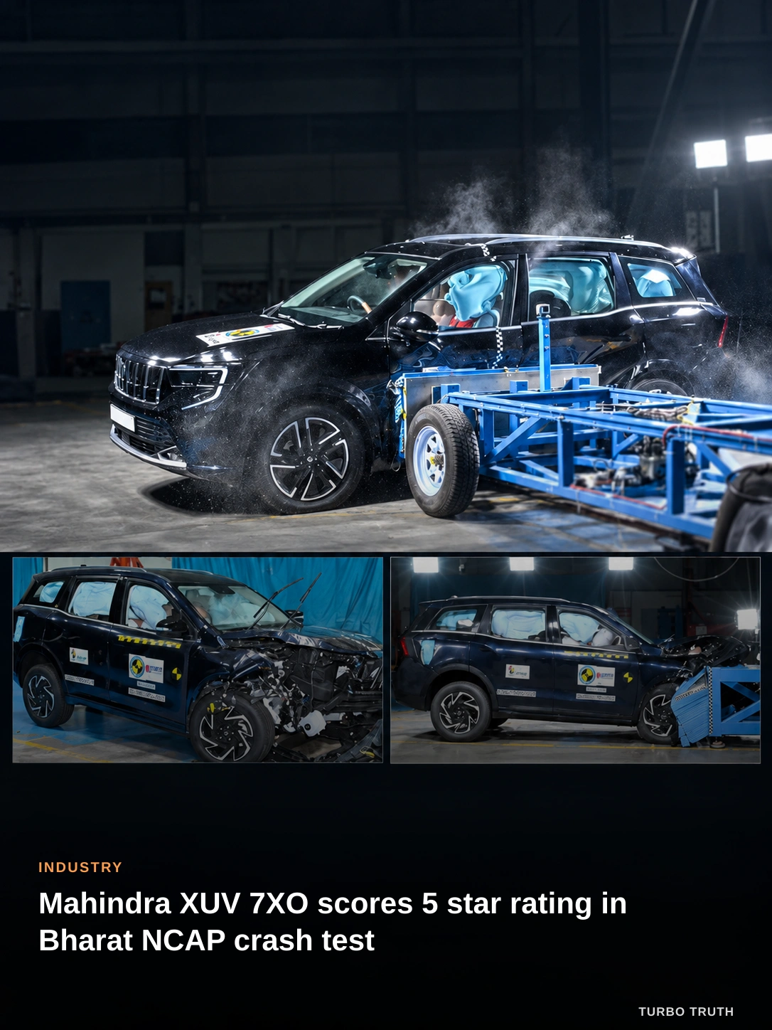 Mahindra XUV 7XO scores 5 star rating in Bharat NCAP crash test