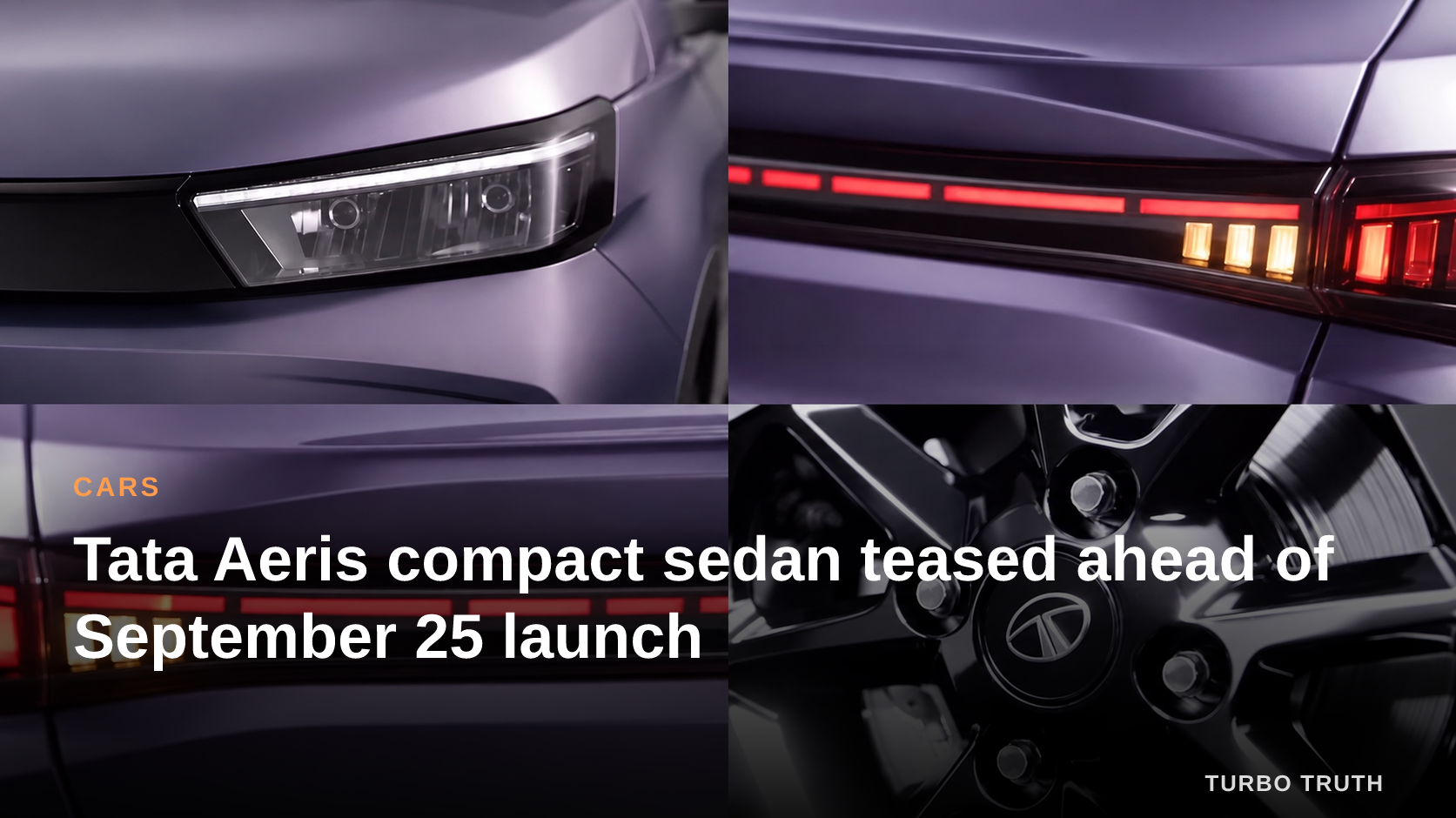 Tata Aeris compact sedan teased ahead of September 25 launch