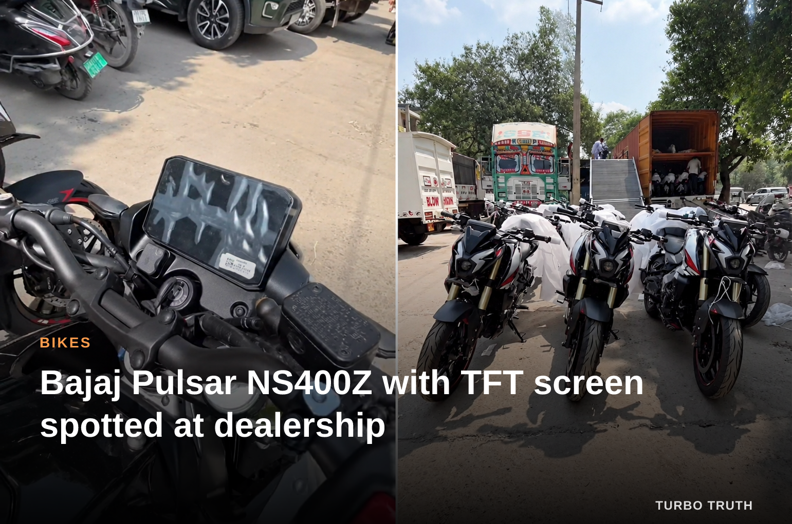 Bajaj Pulsar NS400Z with TFT screen spotted at dealership